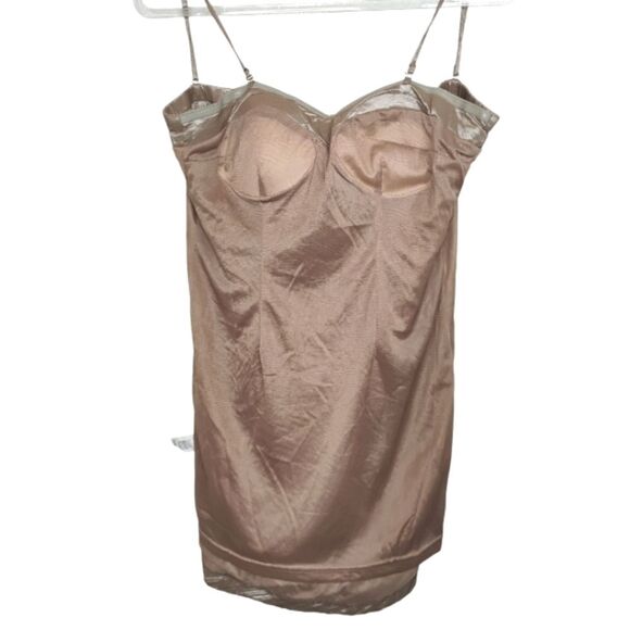 Lucy & Co. Champagne Beaded Mini Dress Stretchy size Small - Picture 11 of 16